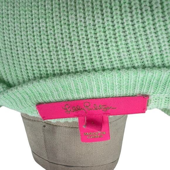 Lilly Pulitzer Cortina Sweater‎ Cut Out Sleeves Knit Ombre Green Size Large - Picture 12 of 14